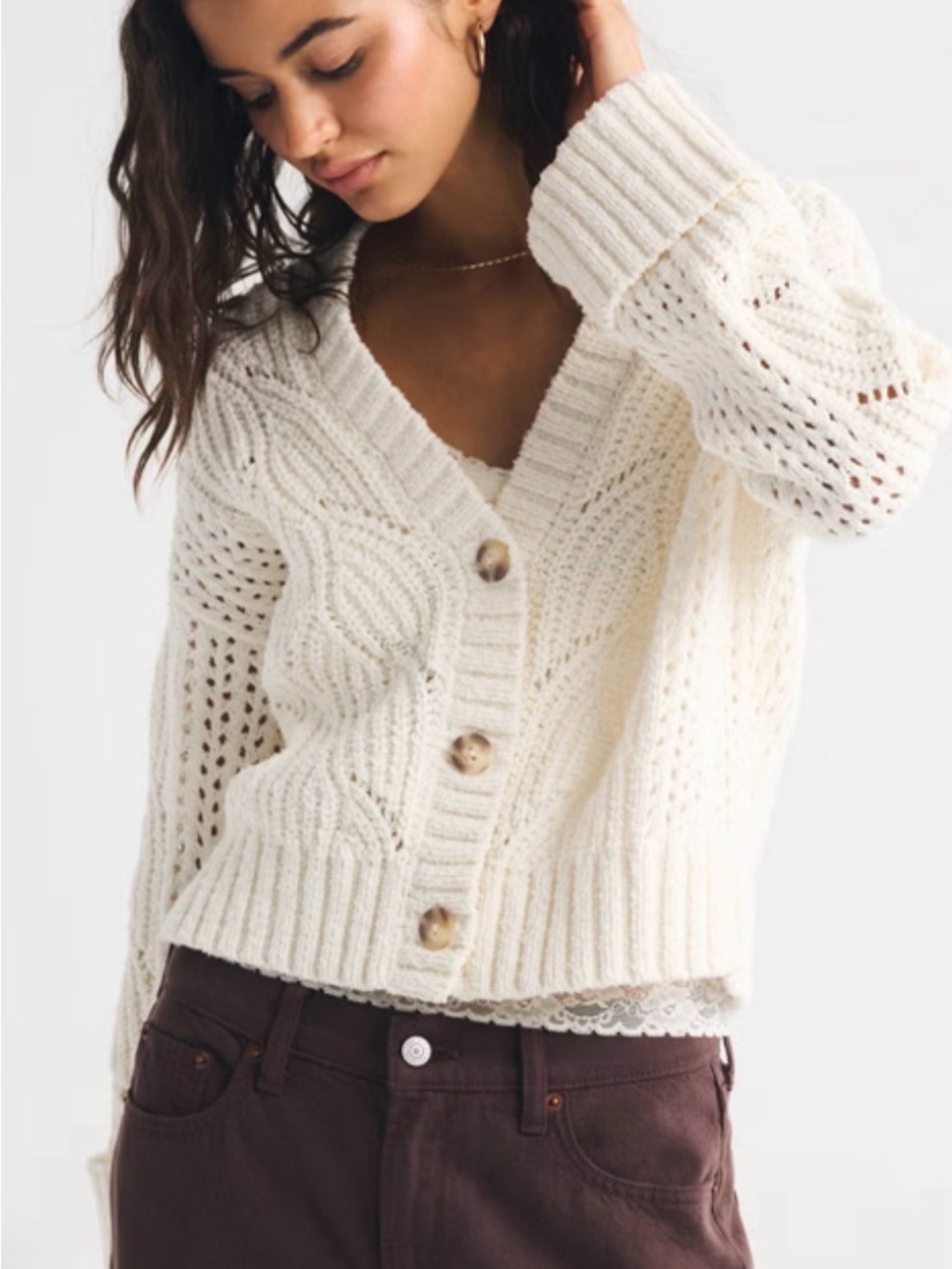 NWT Abercrombie & Fitch Cameron Textural Stitch Cardigan